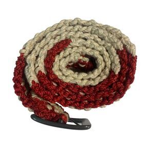 Casual to Elegant Style Cream and White Crocheted Belt with Buckle